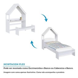 Escrivaninha Infantil Montessoriana Casinha 100% Mdf com Banco Petra Espresso Móveis - 4