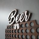 Ver imagem 2 de Porta Tampinhas Em Mdf Amadeirado Beer 53X40Cm