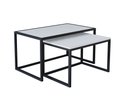 Ver imagem 1 de Conjunto Mesa de Centro Industrial 84cm e 80cm Aço Preto Madeira Branca Don Castro Decor Industrial