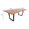 Mesa de Jantar em Madeira Maciça 2,80x1,20 Base em Ferro Preto - 3