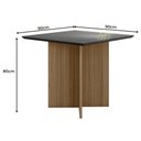 Ver imagem 2 de Mesa de Madeira 90 cm Harmonia com Vidro Carvalho/Grafite/Preto - Pnr Móveis