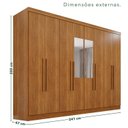 Ver imagem 3 de Guarda-Roupa de Canto com Espelho Modulado 11 Portas 4 Gavetas Portugal Marrom/Cinamomo