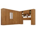Ver imagem 2 de Guarda-Roupa de Canto com Espelho Modulado 11 Portas 4 Gavetas Portugal Marrom/Cinamomo