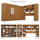 Ver imagem 6 de Guarda-Roupa de Canto com Espelho Modulado 11 Portas 4 Gavetas Portugal Marrom/Cinamomo