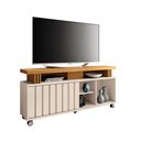 Ver imagem 1 de Rack para Sala bancada de tv 70 Pol 136cm Sora 1.3 Off White/cinamomo H01 - D’Rossi