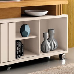 Rack para Sala bancada de tv 70 Pol 136cm Sora 1.3 Off White/cinamomo H01 - D’Rossi - 7