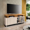 Ver imagem 2 de Rack para Sala bancada de tv 70 Pol 136cm Sora 1.3 Off White/cinamomo H01 - D'rossi