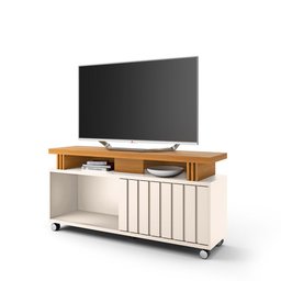 Rack para Sala bancada de tv 70 Pol 136cm Sora 1.3 Off White/cinamomo H01 - D’Rossi - 5