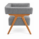 Ver imagem 5 de Poltrona Decorativa Mirela Suede Design Moderno Pés Madeira:Cinza