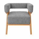 Ver imagem 6 de Poltrona Decorativa Mirela Suede Design Moderno Pés Madeira:Cinza