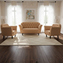 Ver imagem 2 de Kit Namoradeira + 2 Poltronas Decorativa Dália Bouclé Amarelo