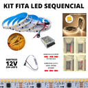 Ver imagem 2 de Kit Fita Led Sequencial 234 Led’s 12v 5 Metros 3000k + Fonte