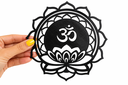 Ver imagem 3 de Kit 2 Unidades Decoração Parede Símbolo “Om” – Mandala Flor de Lótus:Preto