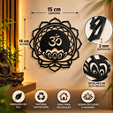 Ver imagem 2 de Kit 2 Unidades Decoração Parede Símbolo “Om” – Mandala Flor de Lótus:Preto