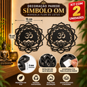 Ver imagem 1 de Kit 2 Unidades Decoração Parede Símbolo “Om” – Mandala Flor de Lótus:Preto
