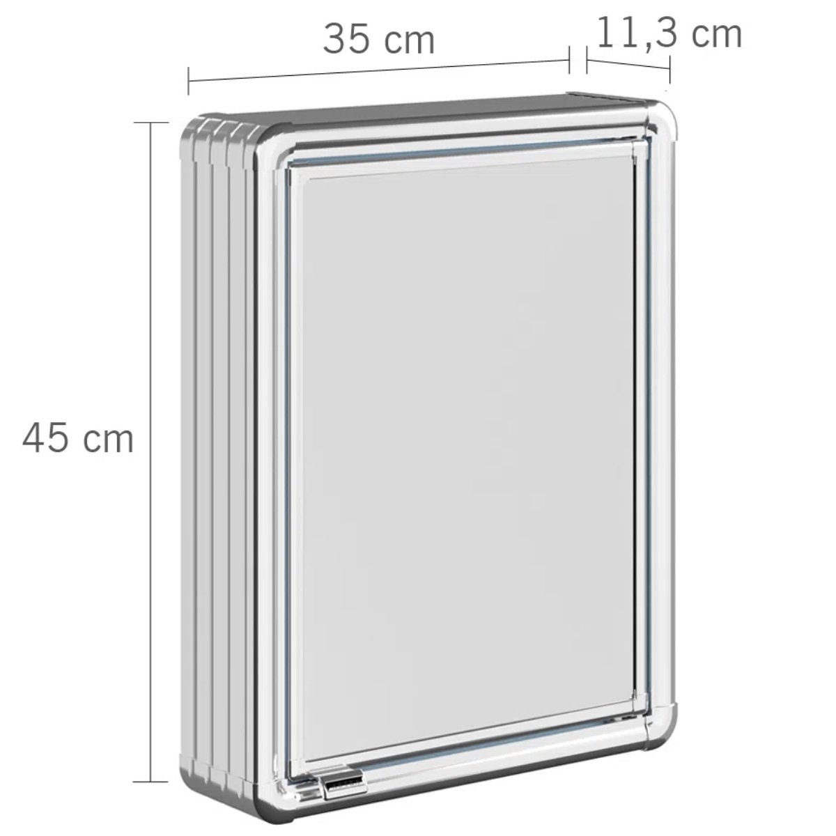 Armário Banheiro Espelheira Sobrepor | Com Perfil de Alumínio | 35x11,3x45cm | 01 Porta | Astra - 2