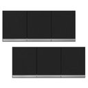 Ver imagem 1 de Kit 02 Armários De Cozinha Aéreo 120cm 3 Portas Preto