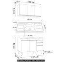 Ver imagem 4 de Armário Cozinha e Balcão com Pia 120cm Michigan Cinza - Lumil