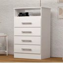 Ver imagem 2 de Cômoda Solteiro com 4 Gavetas 100% Mdf Jéssica Acp
