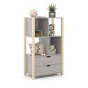 Ver imagem 2 de Armário Organizador Kids Liv com 2 Portas e 2 Gavetas Cinza/Natural - Matic Móveis