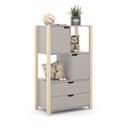 Ver imagem 1 de Armário Organizador Kids Liv com 2 Portas e 2 Gavetas Cinza/Natural - Matic Móveis