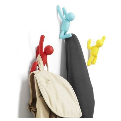 BUDDY - CONJUNTO CABIDEIROS DE PAREDE COM 3 PEÇAS COLORIDOS UMBRA