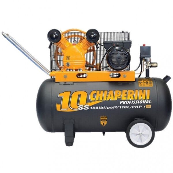 Compressor Chiaperini 10 SS 110 Litros 140 Libras 2 cv Bivolt Monofásico Móvel