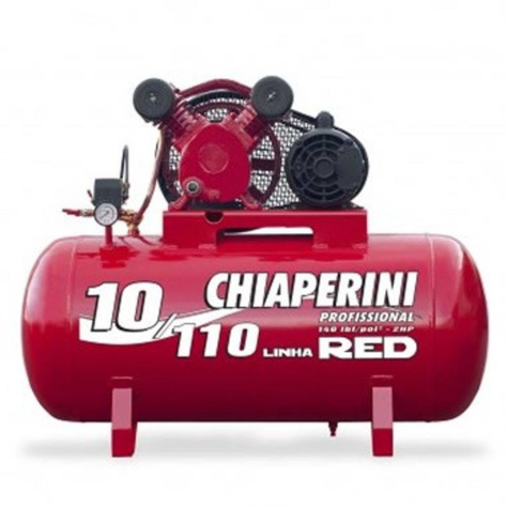 Compressor De Ar Red 10/110 Litros 140psi 2hp Monofasico 110/220v - Chiaperini - 1