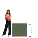 Ver imagem 6 de Armário Baixo para Escritório com 2 Portas Pivotantes PE40 Cinza/Samba/Sálvia