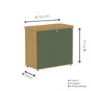 Ver imagem 4 de Armário Baixo para Escritório com 2 Portas Pivotantes PE40 Cinza/Samba/Sálvia