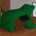 Ver imagem 5 de Maca Estofada Estética Capitonê 80 Cm Suede Verde - Fm