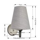 Ver imagem 2 de Arandela Cone Md-2007 Base Branco Cúpula em Tecido 20-08x18cm Rustico Cinza - Bivolt