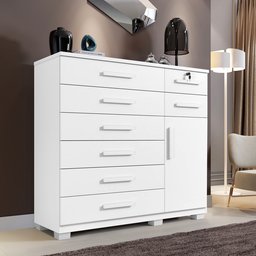 Cômoda com Chave 1 Porta 8 Gavetas Vitoria Plus Benetil Móveis - 2