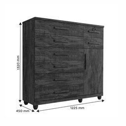 Cômoda com Chave 1 Porta 8 Gavetas Vitoria Plus Benetil Móveis - 5