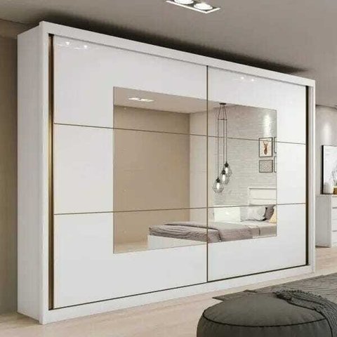 Guarda Roupa Casal com Espelho 2 Portas de Correr 6 Gavetas Toronto Plus Lopas