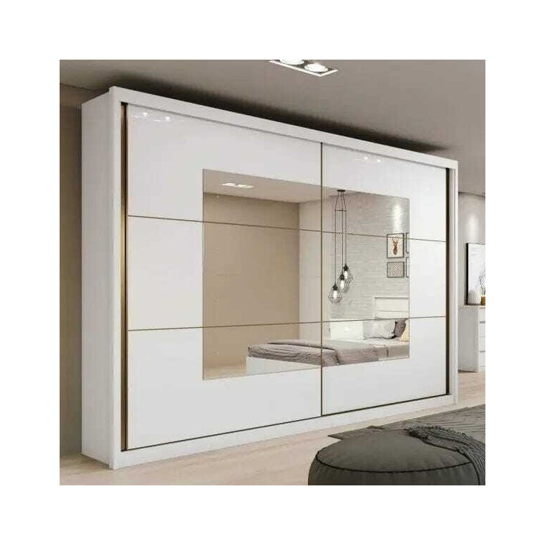 Guarda Roupa Casal com Espelho 2 Portas de Correr 6 Gavetas Toronto Plus Lopas