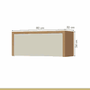 Ver imagem 4 de Armario Geladeira 1 Porta Bascula Condessa 80cm 100% Mdf - Carvalho-greige - Nesher