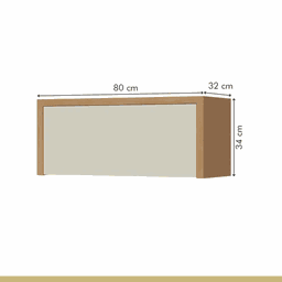 Armario Geladeira 1 Porta Bascula Condessa 80cm 100% Mdf - Carvalho-greige - Nesher - 4
