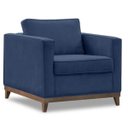 Ver imagem 5 de Poltrona Aspen Base Fixa Madeira Suede Azul Marinho Sala de Estar Recepção