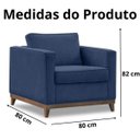 Ver imagem 6 de Poltrona Aspen Base Fixa Madeira Suede Azul Marinho Sala de Estar Recepção