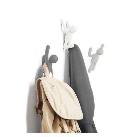 Buddy - Conjunto Cabideiros de Parede com 3 Peças Paleta Cinza - Umbra