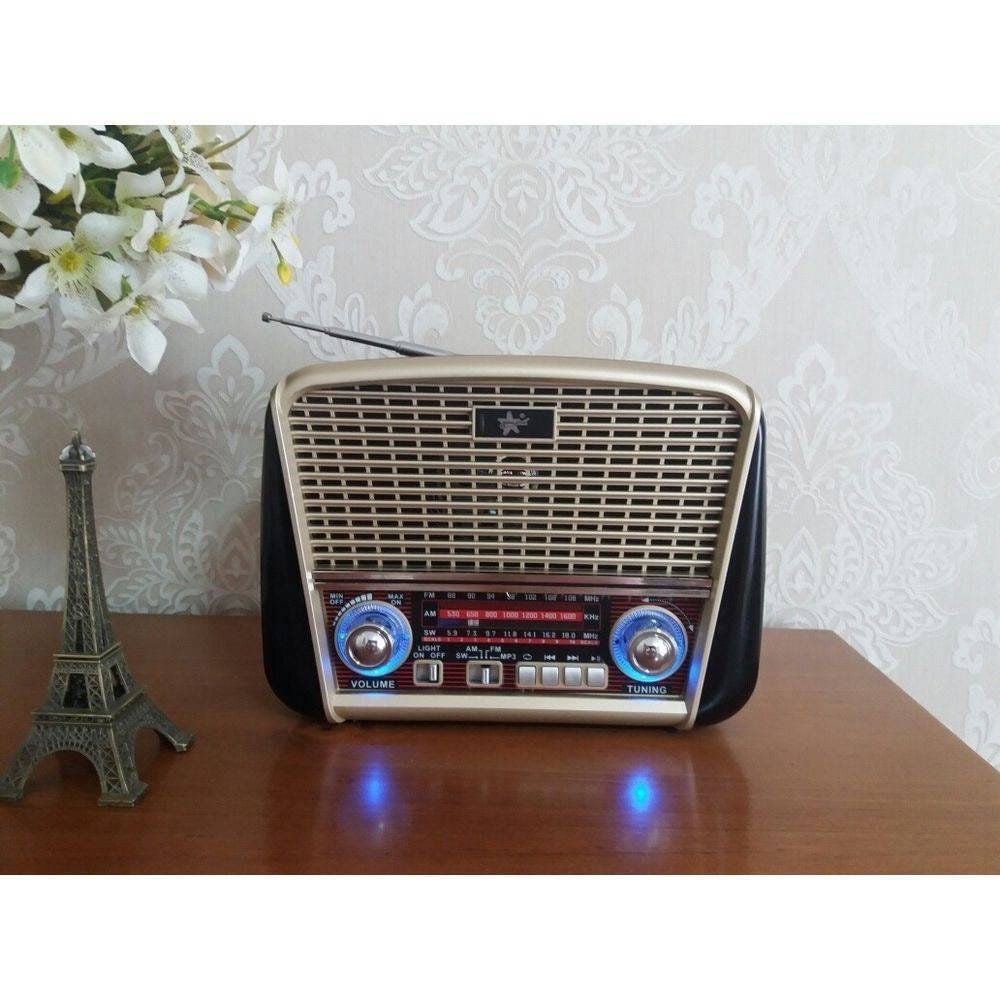 Caixa de Som e Rádio Retro Antigo Vintage Am FM Pen Drive USB e ...