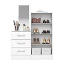 Ver imagem 3 de Cômoda Cannes 2 Portas 3 Gavetas com Espelho Branco - Henn