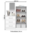 Ver imagem 4 de Cômoda Cannes 2 Portas 3 Gavetas com Espelho Branco - Henn