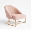 Ver imagem 1 de Poltrona Decorativa Estofada Veludo Base Metálica Industrial Lua Dourada – Paraná Metal:rosé Nude