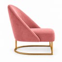 Ver imagem 2 de Poltrona Decorativa Estofada Veludo Base Metálica Industrial Lua Dourada – Paraná Metal:Rosé Nude