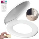 Ver imagem 1 de Assento Tampa Vaso Sanitário Oval Almofadado + Jogo de Parafusos de Fixação para Assento Sanitário