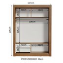 Ver mais imagens de Guarda-Roupa Infantil Madesa Bento 2 Portas de Correr com Espelho 2 Gavetas Rustic/Branco Cor:Rustic