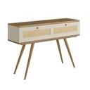 Ver imagem 2 de Aparador P/ Sala 119cm C/ Gaveta e Pés Torneados em Madeira Cor:louro com Luna