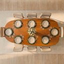 Ver imagem 2 de Conjunto Sala de Jantar 1 Mesa Orgânica Tali 210cm 8 Cadeiras Miriti CabeCasa MadeiraOriginals